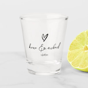 Love Calligraphy  Heart Black B&W ID940 Shot Glass