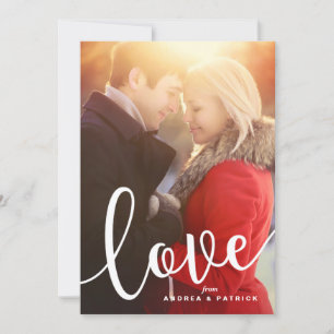 Love Calligraphy Script   Photo Valentine's Day Holiday Card