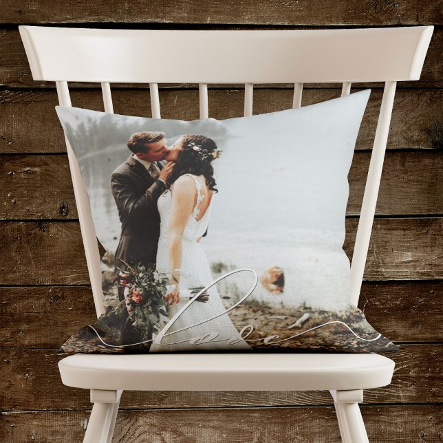 LOVE CALLIGRAPHY Script Typography Wedding Overlay Cushion (Creator Uploaded)
