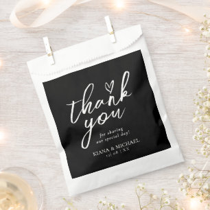 Love Calligraphy Thank You Heart White ID940 Favour Bags