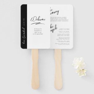 Love Calligraphy Wedding Ceremony B&W ID940 Hand Fan