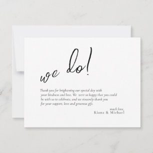 Love Calligraphy Wedding Photo Thank You B&W ID940 Card