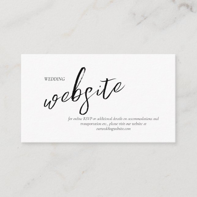 Love Calligraphy Wedding Website B&W ID940 Enclosure Card (Front)