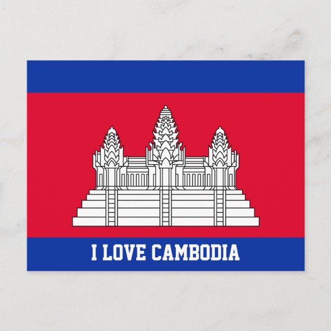 Love Cambodia flag Postcard (Front)