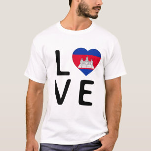Love - Cambodia Flag T-Shirt