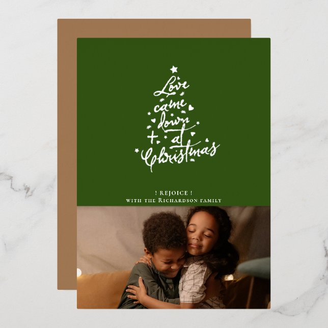 Love Came Down Foil Christmas Card (Front/Back)
