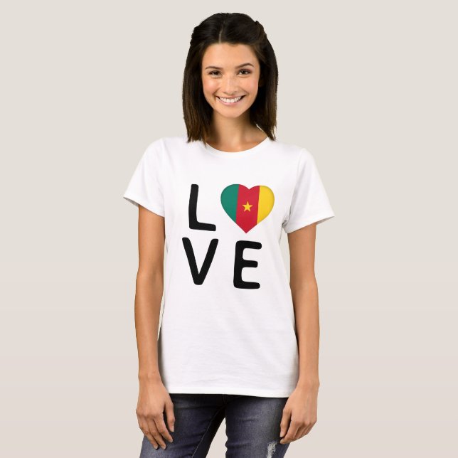 Love - Cameroon Flag T-Shirt (Front Full)