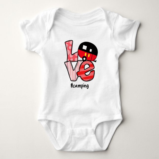 Love Camping #Camping  Baby Bodysuit (Front)