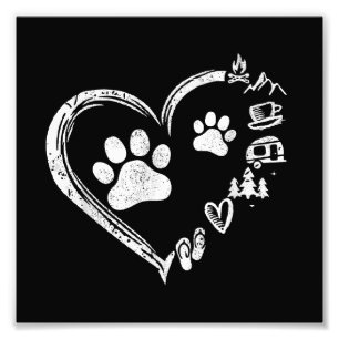 Love Camping Dog Paw Print Heart Flip Flops Coffee