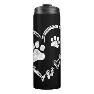 Love Camping Dog Paw Print Heart Flip Flops Coffee Thermal Tumbler