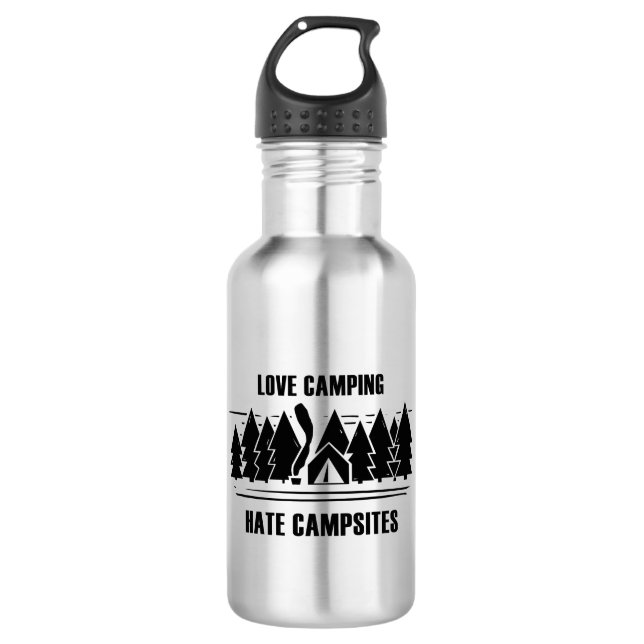 Love Camping, Hate Campsites 532 Ml Water Bottle (Front)