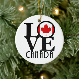 LOVE Canada Ceramic Tree Decoration