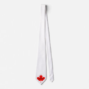 love Canada day red maple leaf tie
