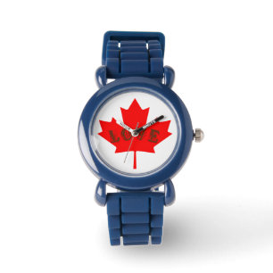 love Canada Day red maple leaf  watch