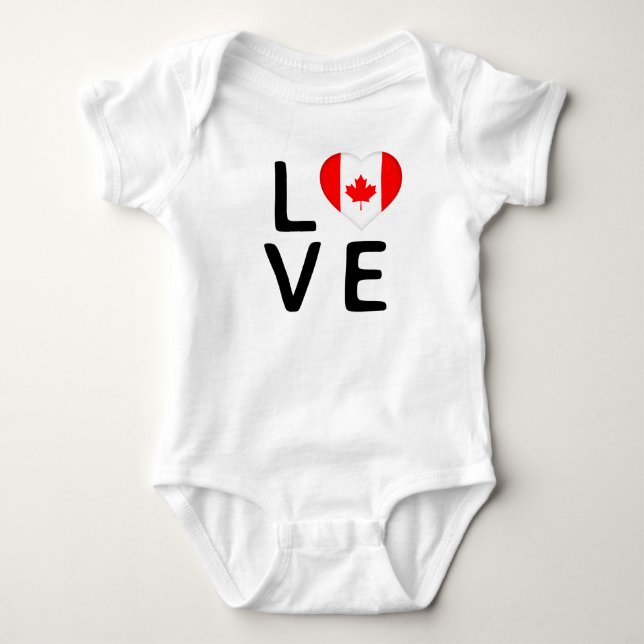 Love - Canada Flag Baby Bodysuit (Front)