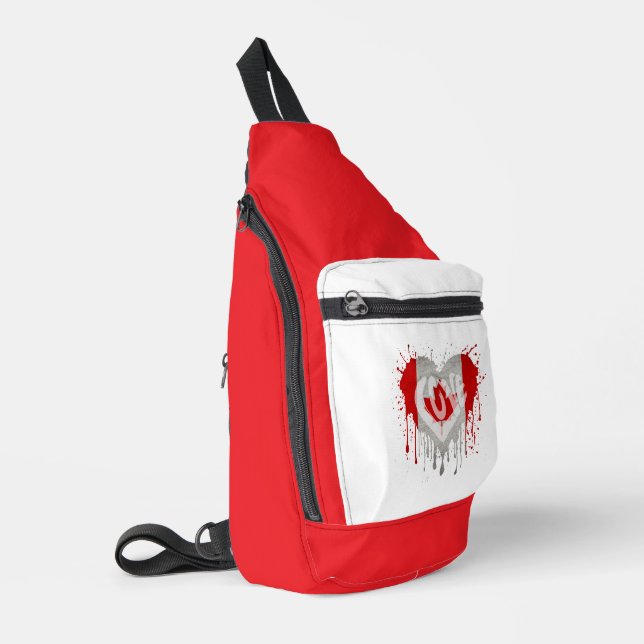 Love Canada Flag Sling Bag (Left Corner)