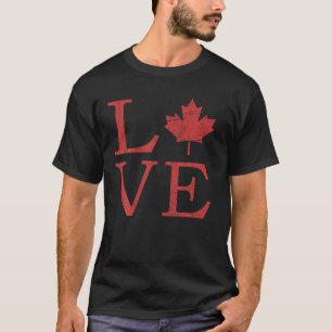 LOVE Canada Maple Leaf Canadian Flag Canada Day 20 T-Shirt
