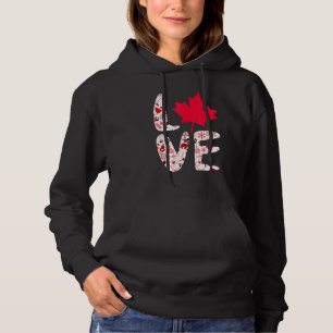 Love Canada Maple Leaves Cute Canadian Canaday Day Hoodie