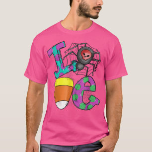 Love Candy Corn Spider Happy Halloween Night T-Shirt
