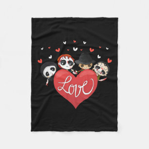 Love Candy Heart Cute Killer Horror Movie Anti Val Fleece Blanket