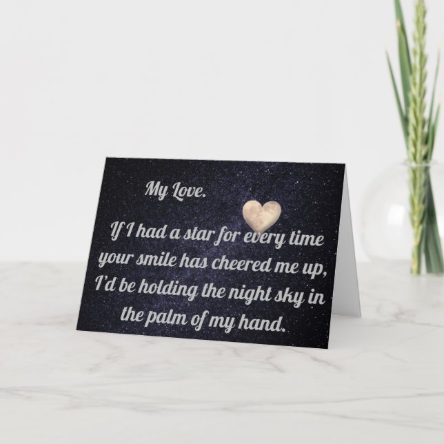 Love card - “Holding the night sky” (Front)