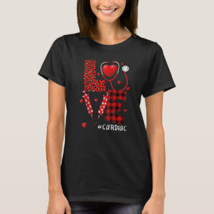 love Cardiac Nurse stethoscope Valentine Day heart T-Shirt
