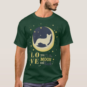 Love Cardigan Welsh Corgi To The Moon  T-Shirt
