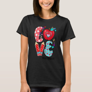 LOVE Caregiver Life Leopard Heart Valentine's Day  T-Shirt