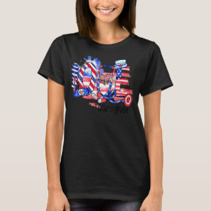 Love Caregiver Life Nurse 4th Of July American Fla T-Shirt