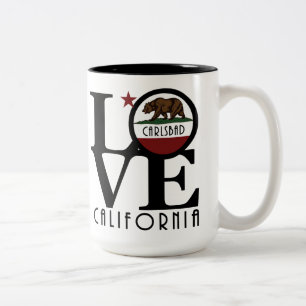LOVE Carlsbad California 15oz Two-Tone Coffee Mug