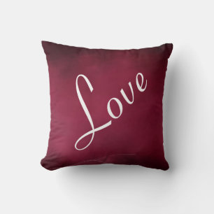 Love Carmine Red Soft Pastel Colour Tone Cushion