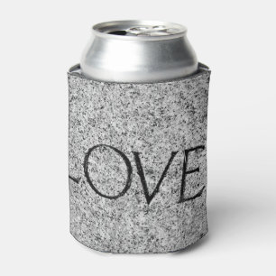 "Love" Carved Stone Can Cooler