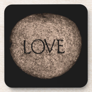 "Love" Carved Stone Coaster