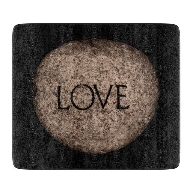 "Love" Carved Stone Cutting Board (Front)