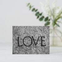 "Love" Carved Stone in Black and White