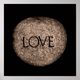"Love" Carved Stone Poster
