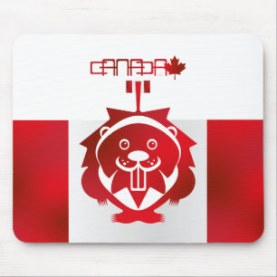 LOVE Castor/ Maple Flag Canada by Masanser Mouse Mat
