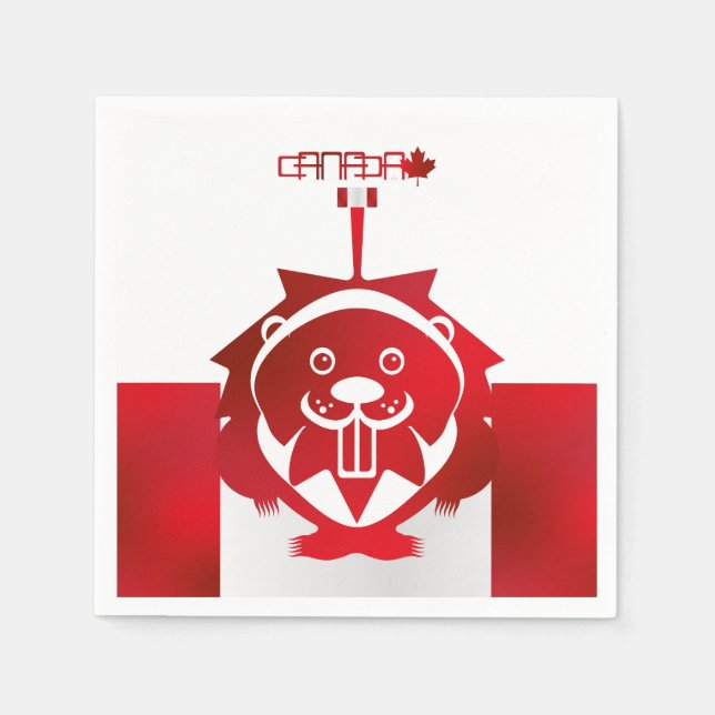 LOVE Castor/ Maple Flag Canada by Masanser Napkin (Front)