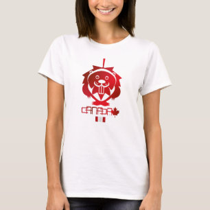 LOVE Castor/ Maple Flag Canada by Masanser T-Shirt