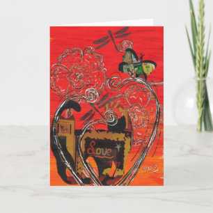 Love Cat and Butterfly Greeting card