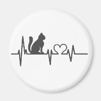 Love cat cardiogram - Choose background color