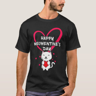 Love Cat Meow Valentines Day Hearts Day Happy Vale T-Shirt
