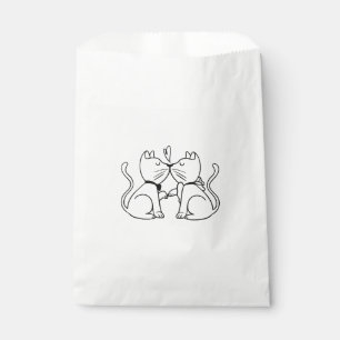 Love Cat Wedding Bridal Shower Cats Kitten Black Favour Bags