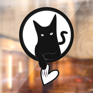 Love Cat Window Cling by Poet Adiela Akoo