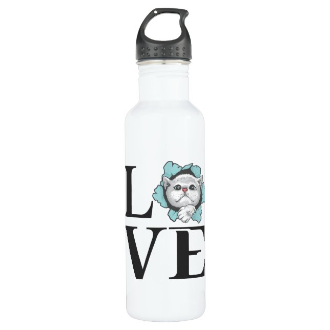 Love Cats 710 Ml Water Bottle (Front)