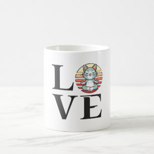 Love cats and meditation coffee mug