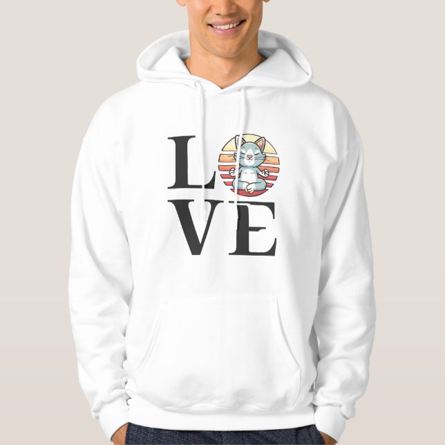 Love cats and meditation hoodie (Front)