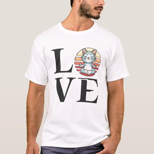 Love cats and meditation T-Shirt (Front)