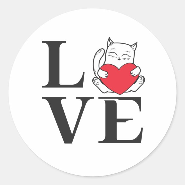 Love Cats Classic Round Sticker (Front)