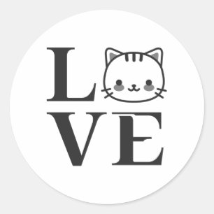 Love Cats Classic Round Sticker